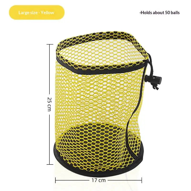Golf Ball Bag Drawstring Pouch Can Hold 12/25/50 Balls Multipurpose Sports Mesh Net Bag Portable Golf Organizer Golf Accessories Qme L Yellow