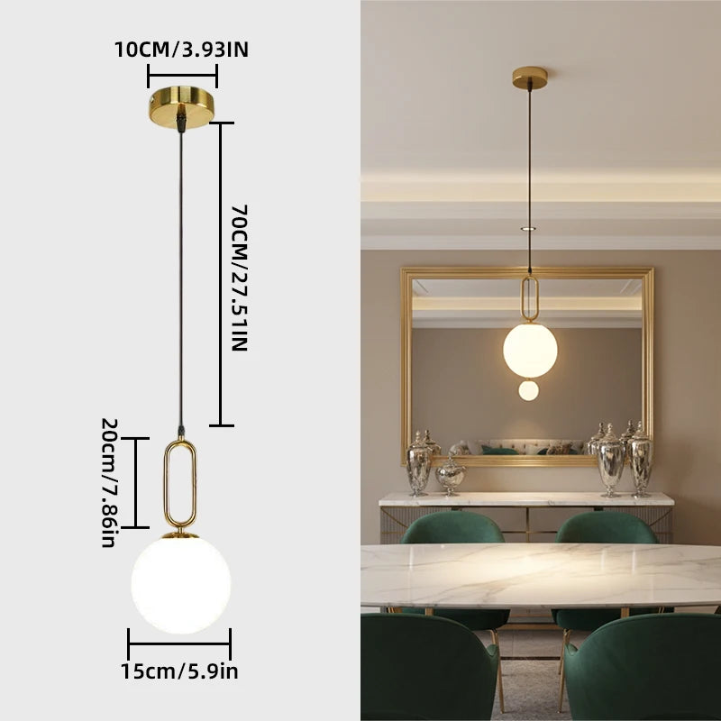 Modern Pendant Light Nordic Minimalist Hanging Lamp Ceiling Decoration PVC Ball Lighting Living Bedroom Dining Room Qme Gold