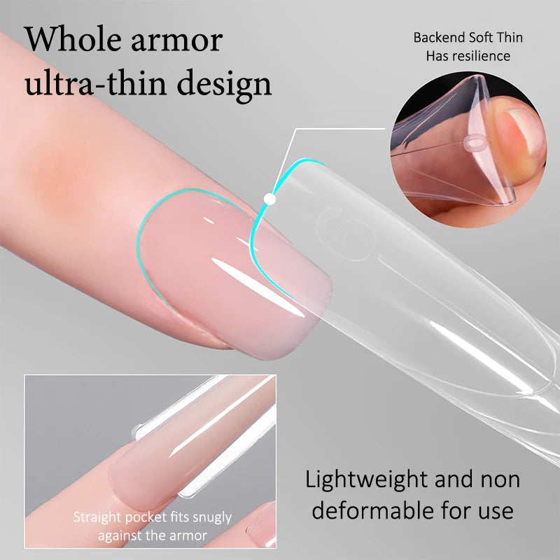 Sandwich Dual Nail Forms 14Size Quick Extensions-dual T-shaped Qme