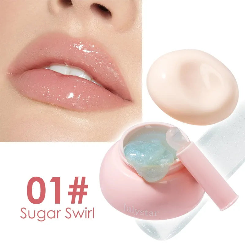 Long-lasting Moisturizing Solid Lip Jelly Red Tinted Lip & Cheek Jam Lip Balm Smooth Gloss Jelly LipGloss Water Light Lipsticks Qme 01