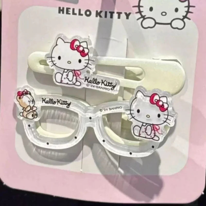 Hello Kitty Cartoon Hair Clips Cute Hair Accessories for Students Versatile Hair Clips and Headpieces Qme