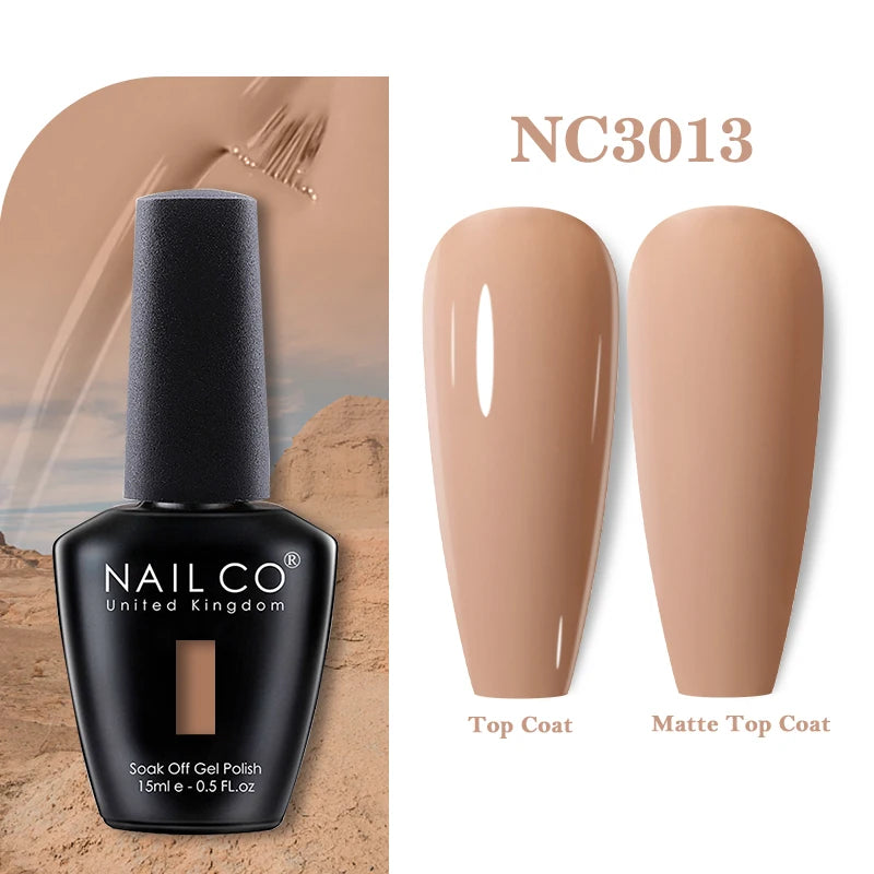 NAILCO Rubber Base Gel Polish Milky Pink Jelly White Beige 6Colors