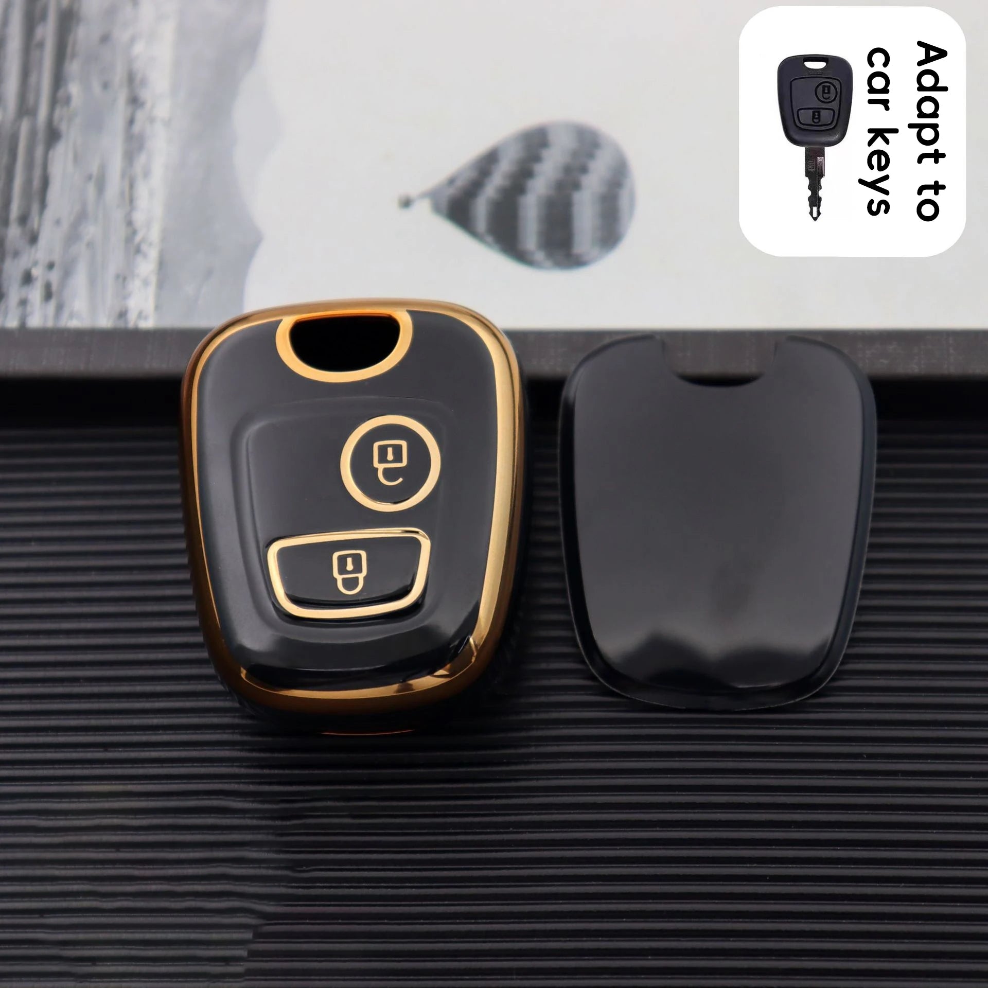Car Remote Key Protection Case Suitable Smart Chain Cover Logo 307 Qme black