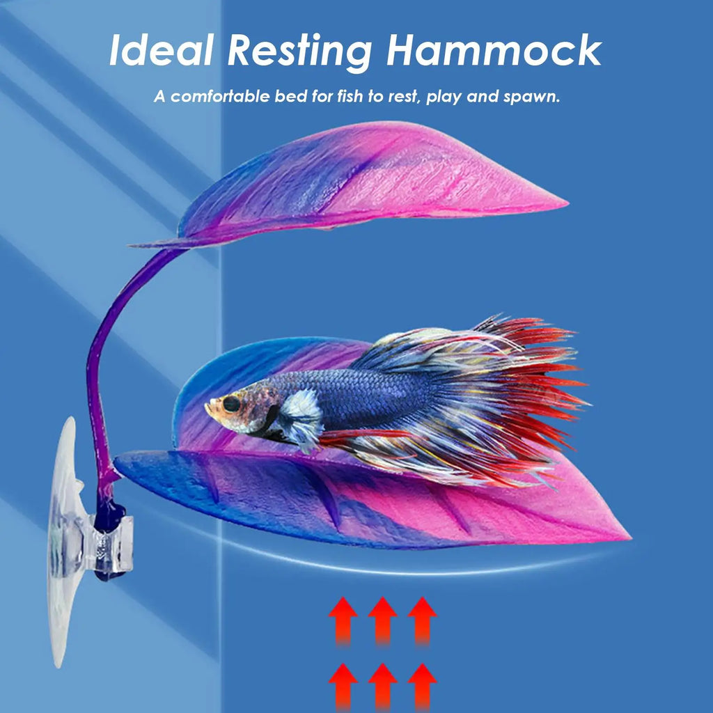 Aquarium bucket fish leaf with suction cup simulation water grass decoration leaves artificial lightweight fish leaf hammock Qme