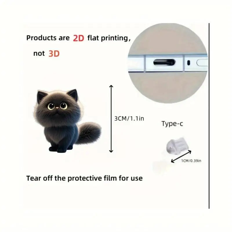 Acrylic Flat Animal 2D Dust Plug Pendant Iphone Type-c Connectors Qme