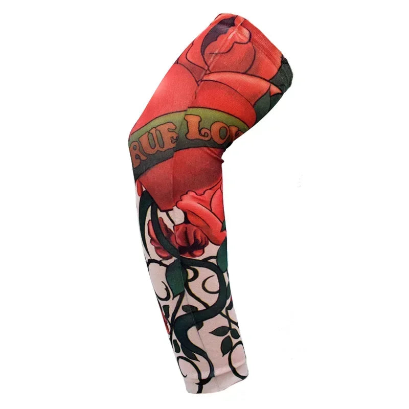 1PCS Arm Sleeves UV Protection Full Arm Cool Outdoor Golf Sports Hiking Riding Arm Tattoo Sleeve Cycling Equipment Qme X02 38-40cm
