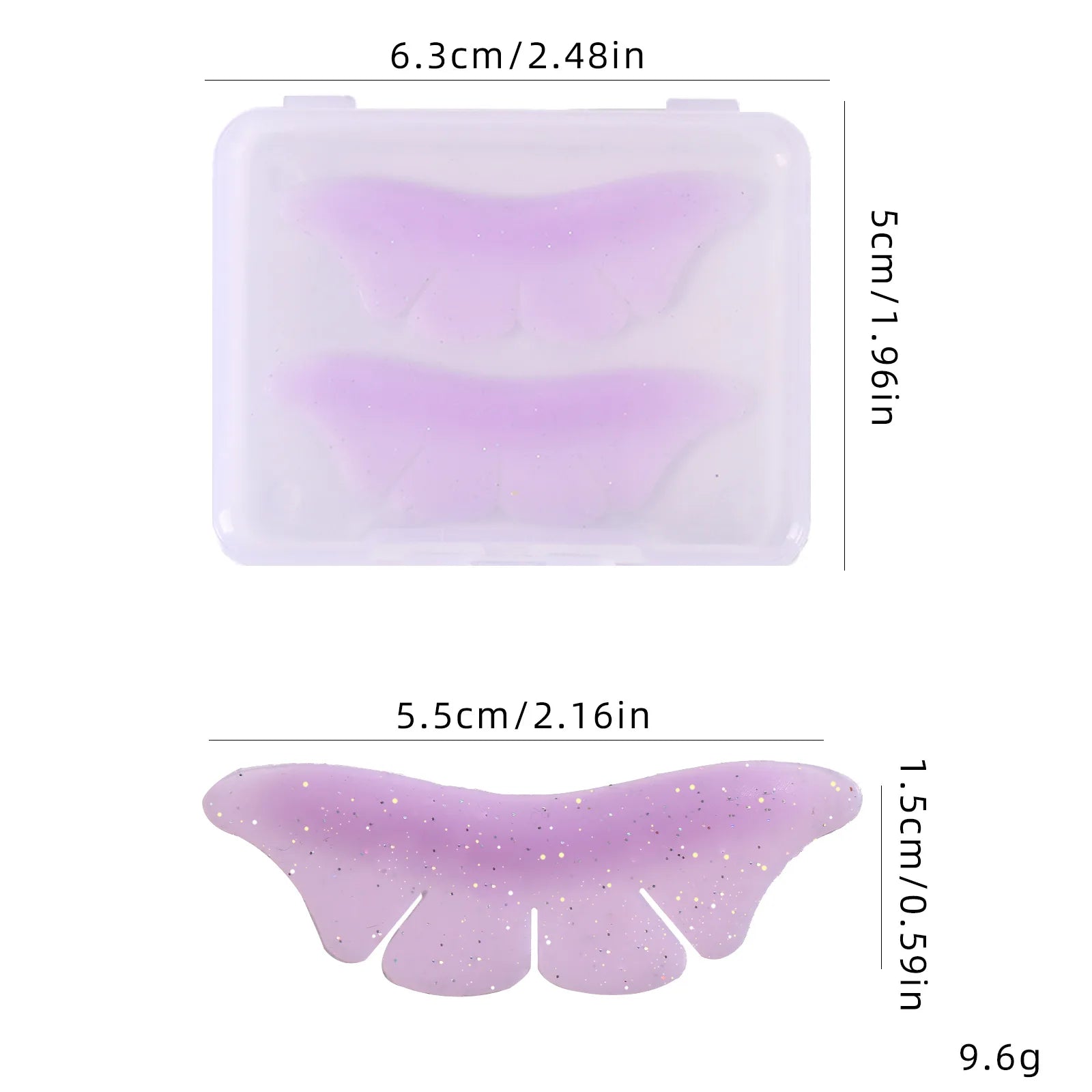 2 Pair Silicone Glitter Butterfly Lash Lift Shield Eyelash Perm Pads Lash Lifting 3D Eyelash Curler Accessories Tool Qme 2 Pair purple