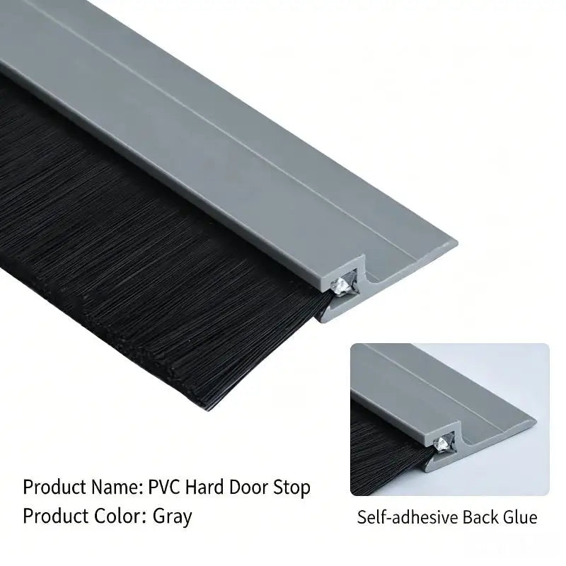 Door Bottom Seal Brush Door Seal Dust Proof Anti- Safe PVC Sealing Strip Self-Adhesive Filling Sealing Strips Qme Gray