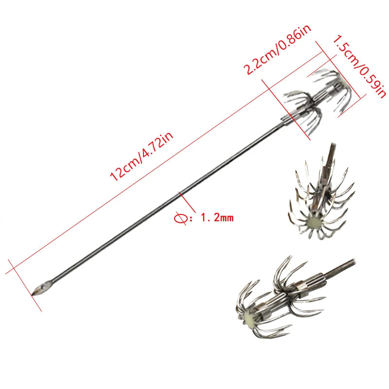 1 8 10 Box Umbrella Hooks Live Bait Squid Blow Tubes Octopus Qme
