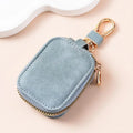 Soft Suede Car Key Protective Case Smooth Zipper Sturdy Metal Qme A