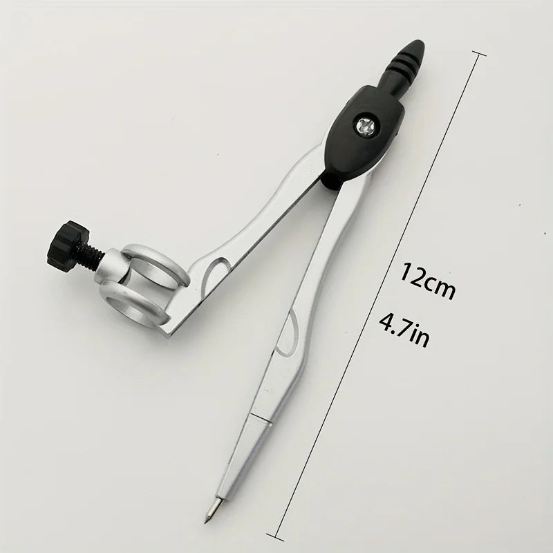 Professional Compass Metal Compass with Pencil and Storage Bag for Geometry, Precision Qme