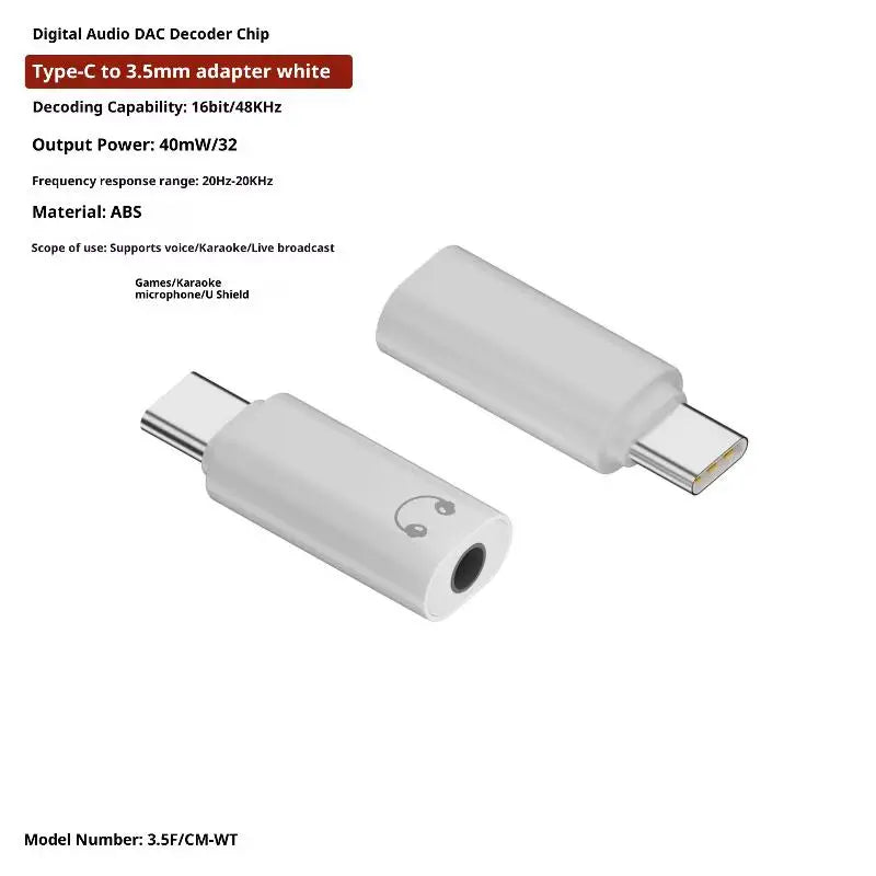 Earphone AUX Adapter C Audio Phone 15 Galaxy S24 S23 Ultra USB Qme White