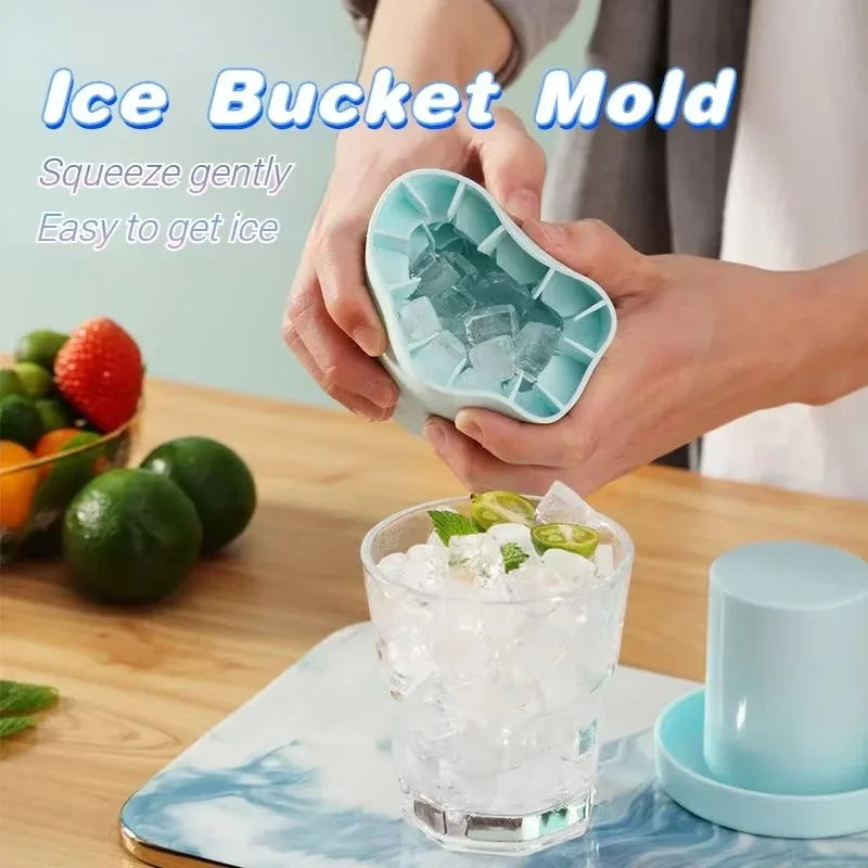 Ice Bucket Cup Mold Silicone Ice Cube Tray Food Grade Quickly Freeze Ice cube Maker Ice Bucket Whiskey Maker kitchen accessorie Qme