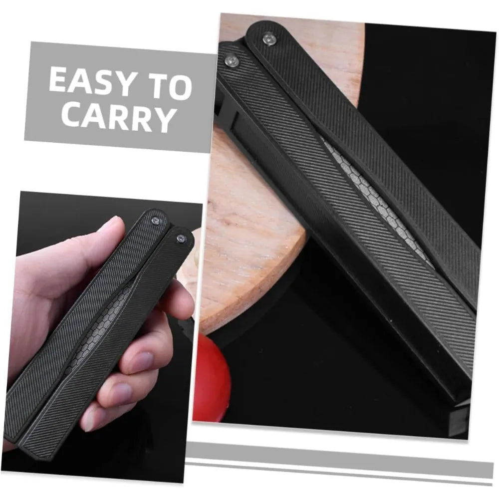 Portable Diamond Knife Sharpener 400 600 Grit Double Sided Foldable Qme