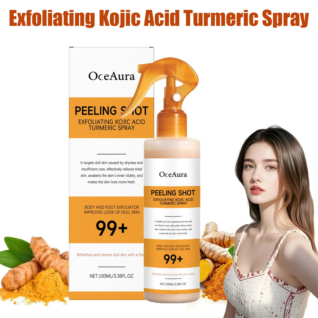 Body Keratin Care Kojic Acid Turmeric Spray Gently Exfoliating Peeling Solution Brightening Hydrating Skin Care All Skin Types Qme