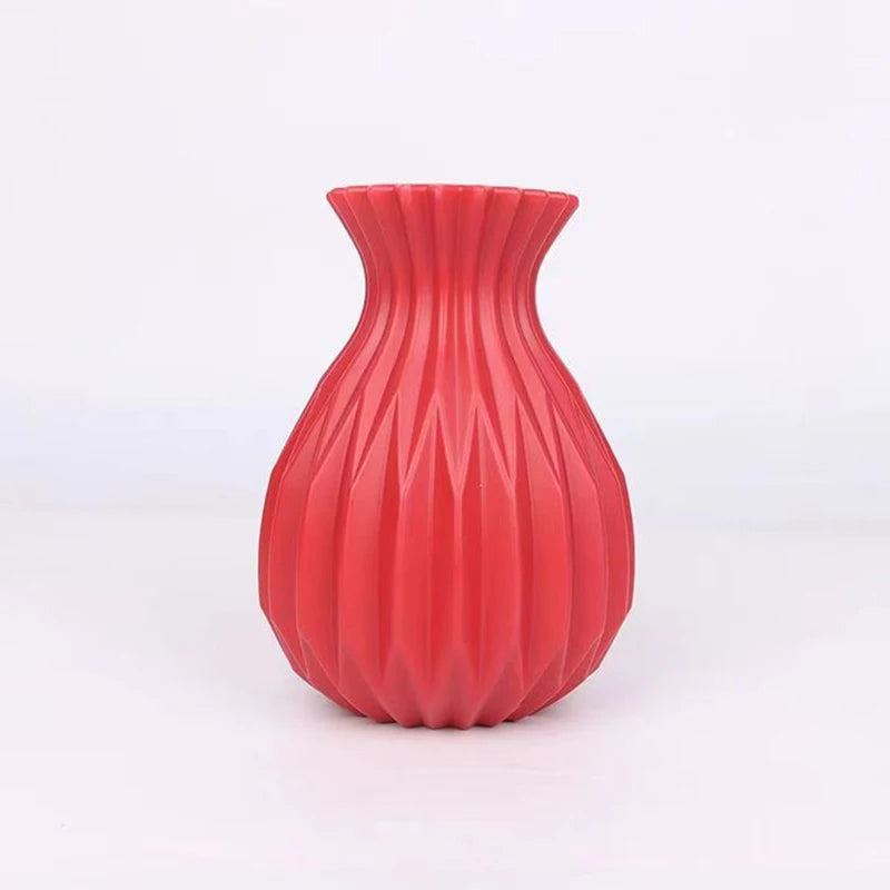 CC11Nordic Flower Vase Imitation Ceramic Plastic Living Room Desktop Qme Red