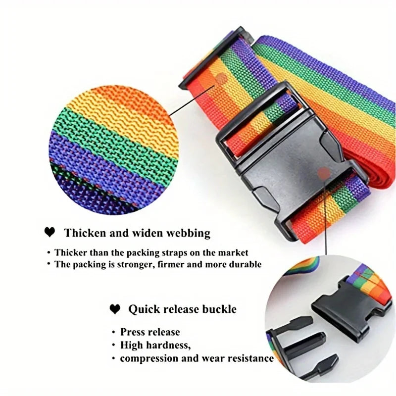 1 Pack Adjustable Luggage Strap, Suitcase Belt, Bright Color Travel Packing Strap With Quick Release Buckle Qme