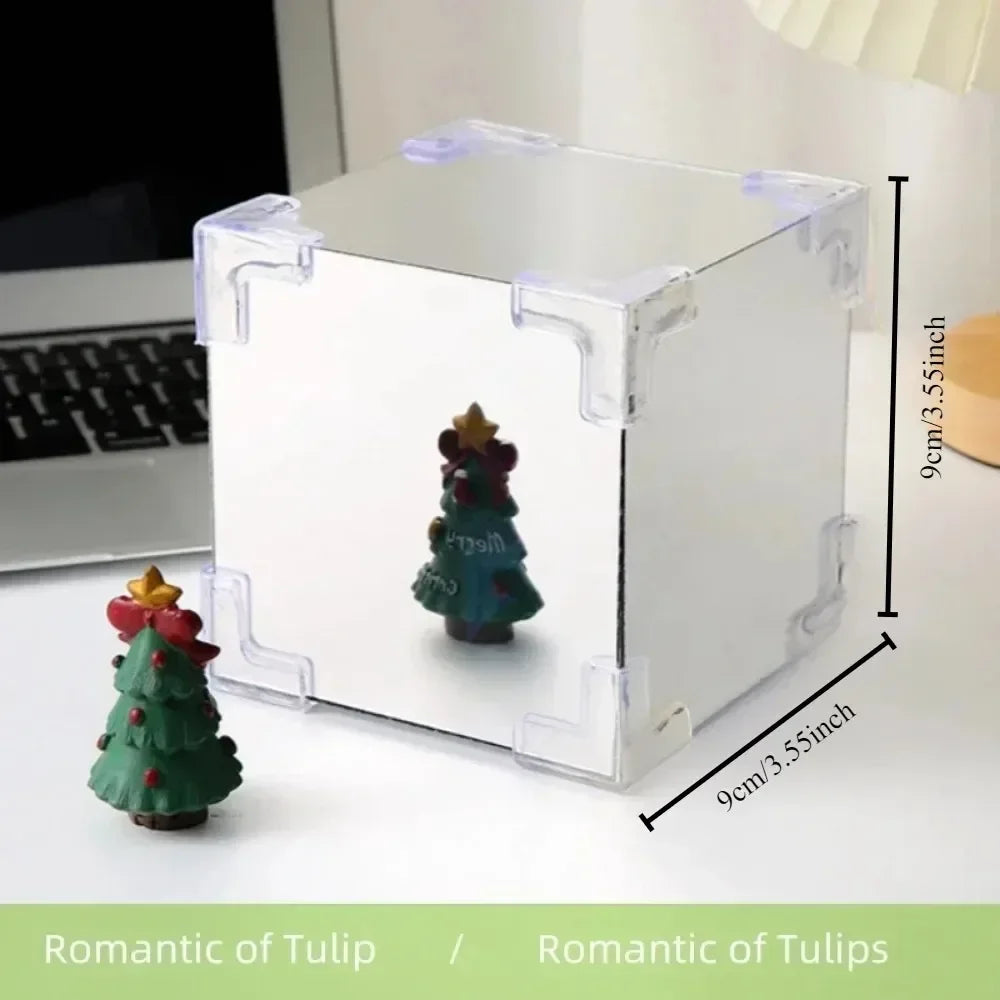 DIY Tulip Sea Mirror Night Light Car Decoration Materials Handmade Qme