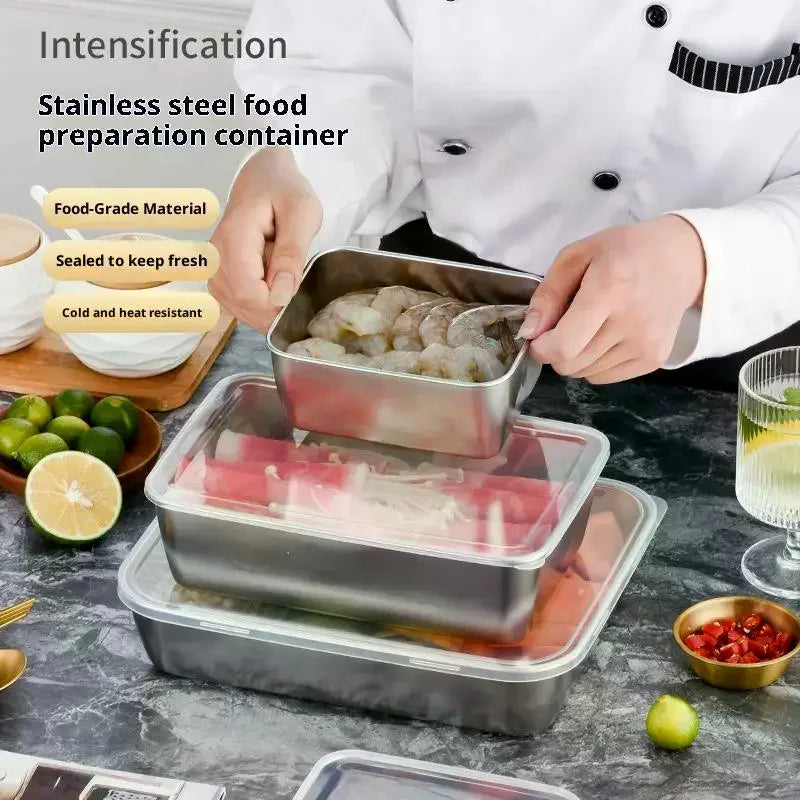 Multi-set 1 2 3 Durable 304 Stainless Steel Food Boxes Kitchen Qme