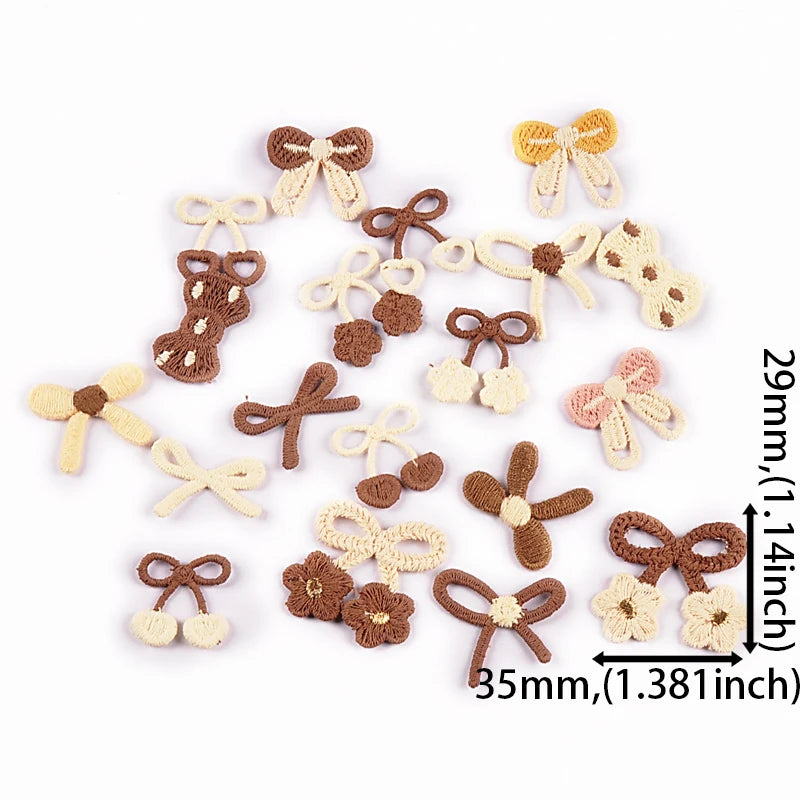 20pcs 16-35mm Mix Bow Shape Personality Appliques For Clothing Bag Decoration DIY Sewing Accessory Patch Without Gum cp4185 Qme