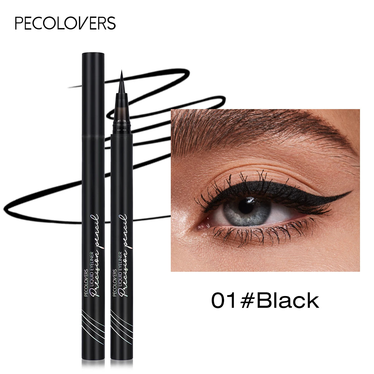 1 Pc Brown Liquid Eyeliner Pen, Waterproof and Sweat-proof, Natural Eye Makeup, Quick Drying Smooth To Apply, Eye Cosmetics Qme 01