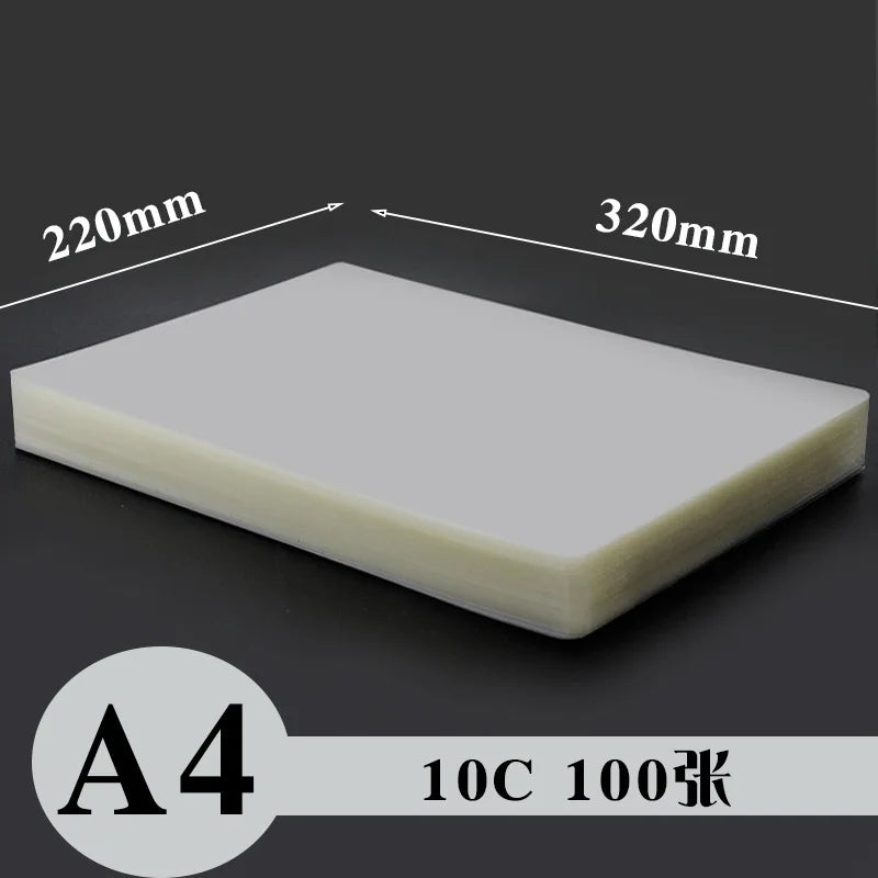 A4 A3 Thermal Laminating Sheets Waterproof Clear Transparent Laminator Film for Photos Documents Cards Protection 80-150mic Qme A4 10C