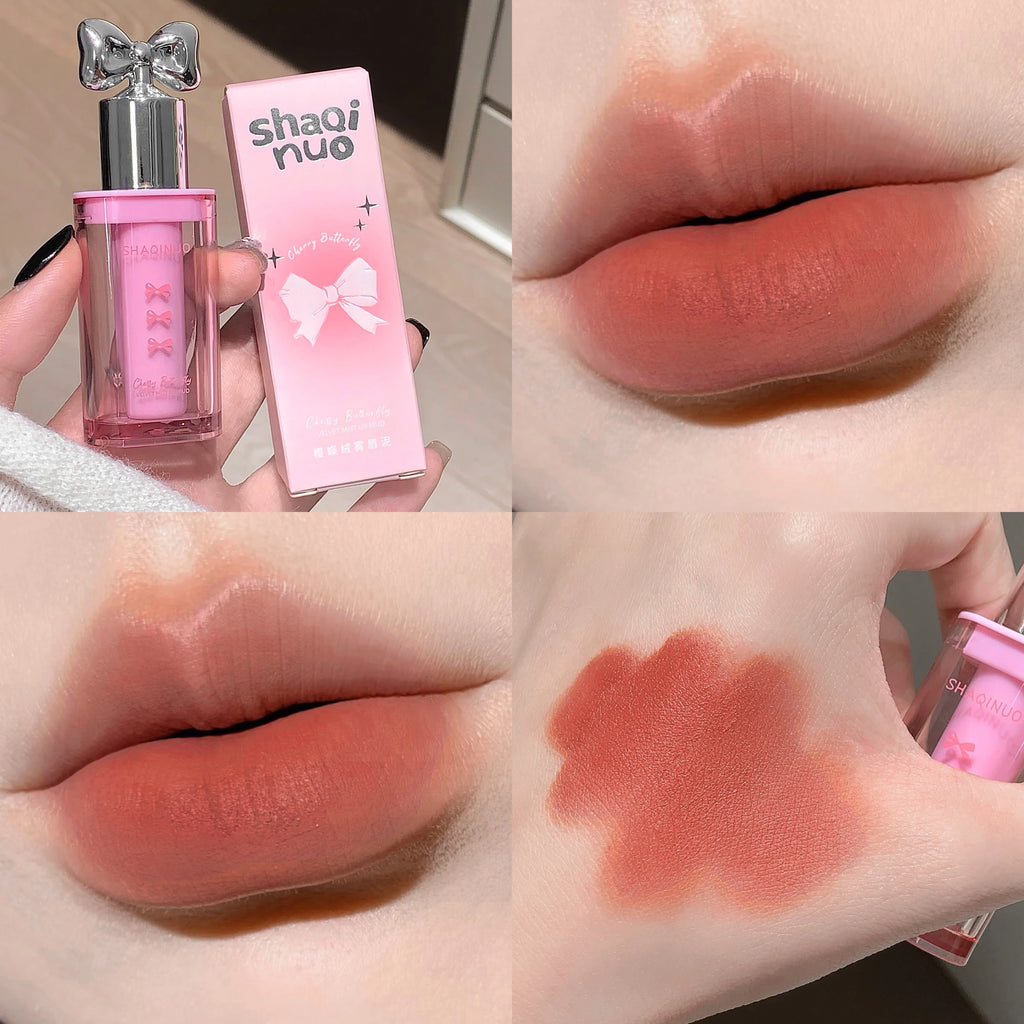SHAQINUO Matte Velvet Lip Mud Cute Bow Cream Waterproof Clay Qme S9113-04