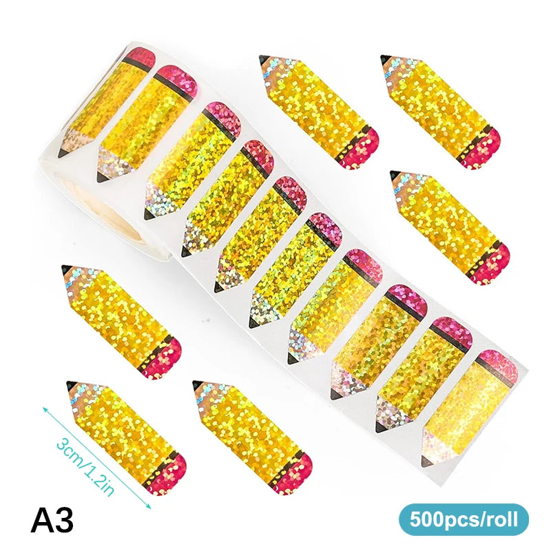 500pcs/roll Easter Bunny Carrot Stickers Holographic Waterproof Stickers For Easter Egg Hunt, Party Decorations, Scrapbooking Qme A3