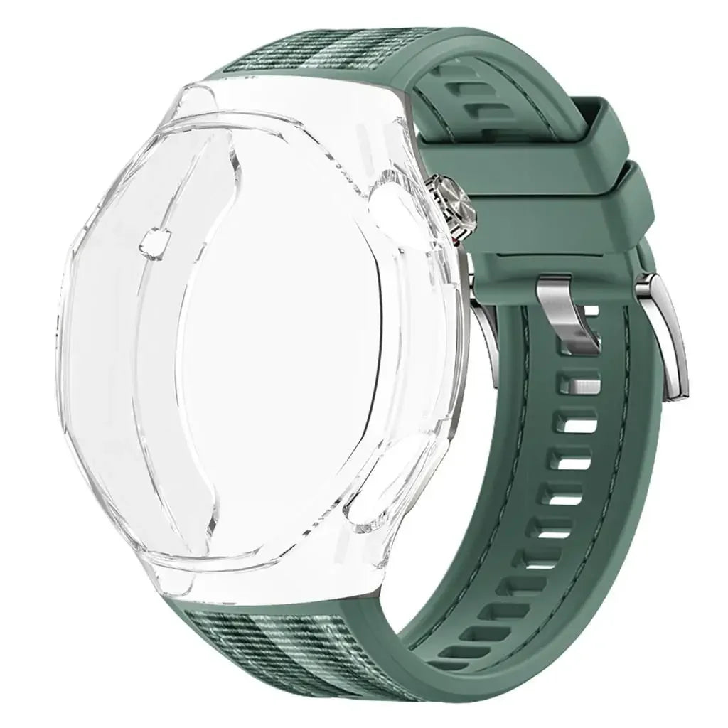 TPU Case+strap Huawei GT6 Soft Silicone+nylon Woven Bracelet Band