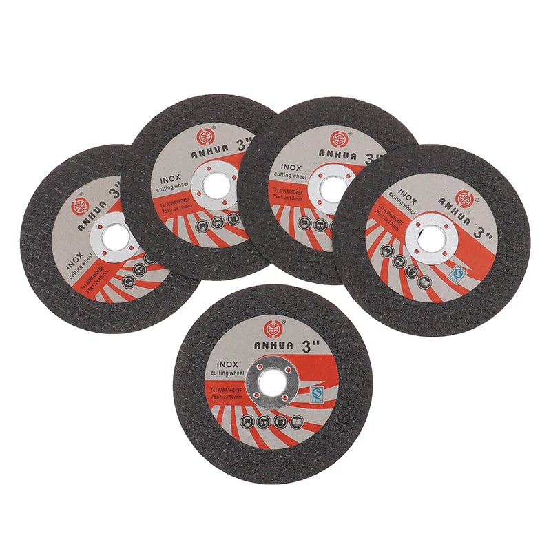 5Pcs Hole Mini Cutting Disc Circular Resin Grinding Wheel Sanding Disc 75mm For Grinder Steel Stone Cutting Angle Grinding Bit Qme