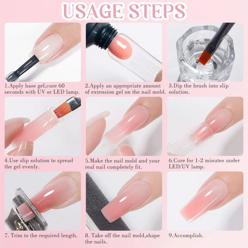 Nail Extension Gel Builder French Jelly Quick Construction Semi Qme