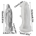 Virgin Mary Plaster Statue Silicone Mold 3D Religious Statue Silicone Candle Mold For Resin Candle Aromatherapy Soap Production Qme White