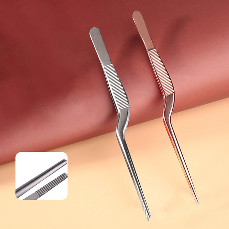 Ear Nose Earpick Wax Removal Forceps Angled Clamp Nasal Tool Curved Qme