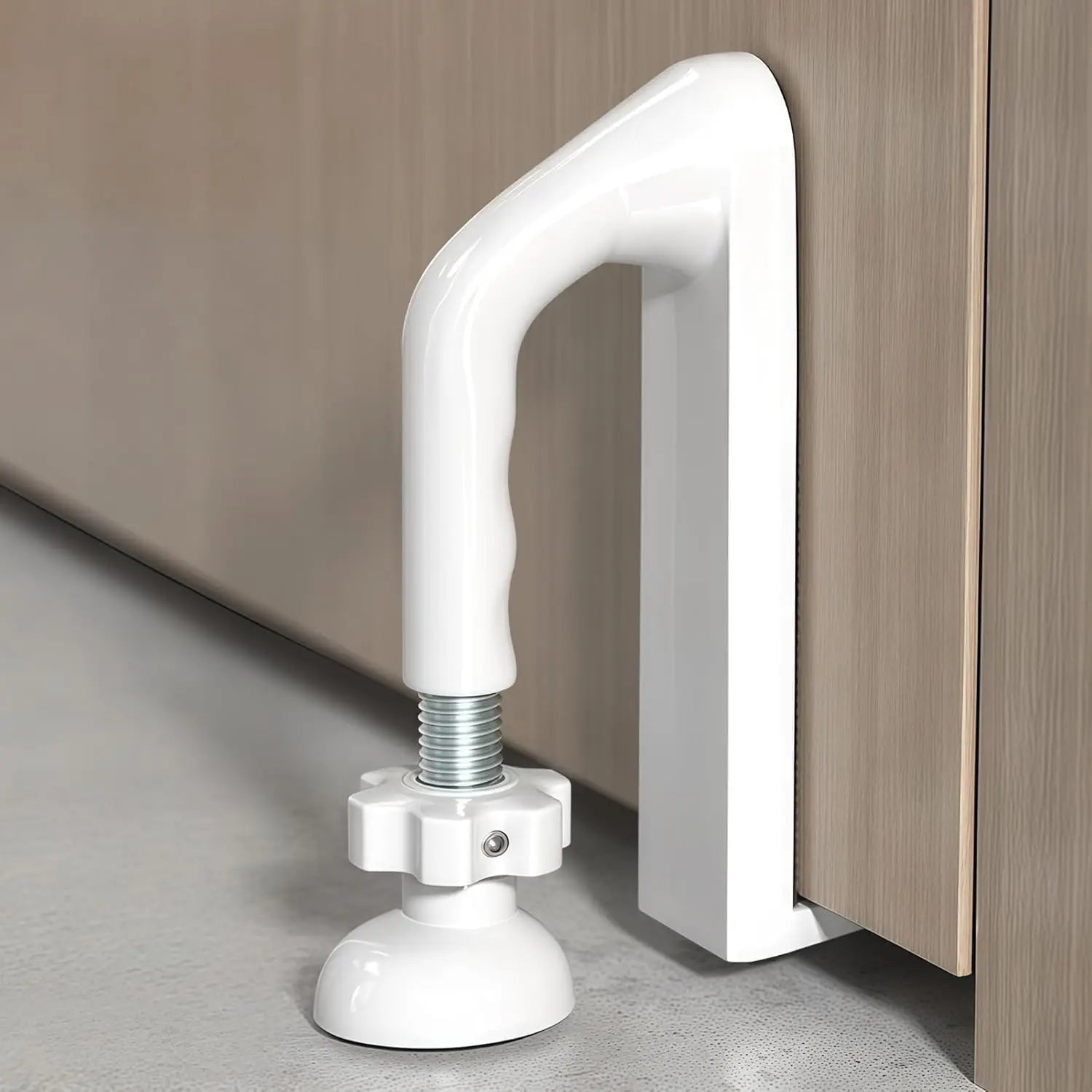 Heavy Duty Metal Portable Door Stopper Travel No Drill Security Qme White