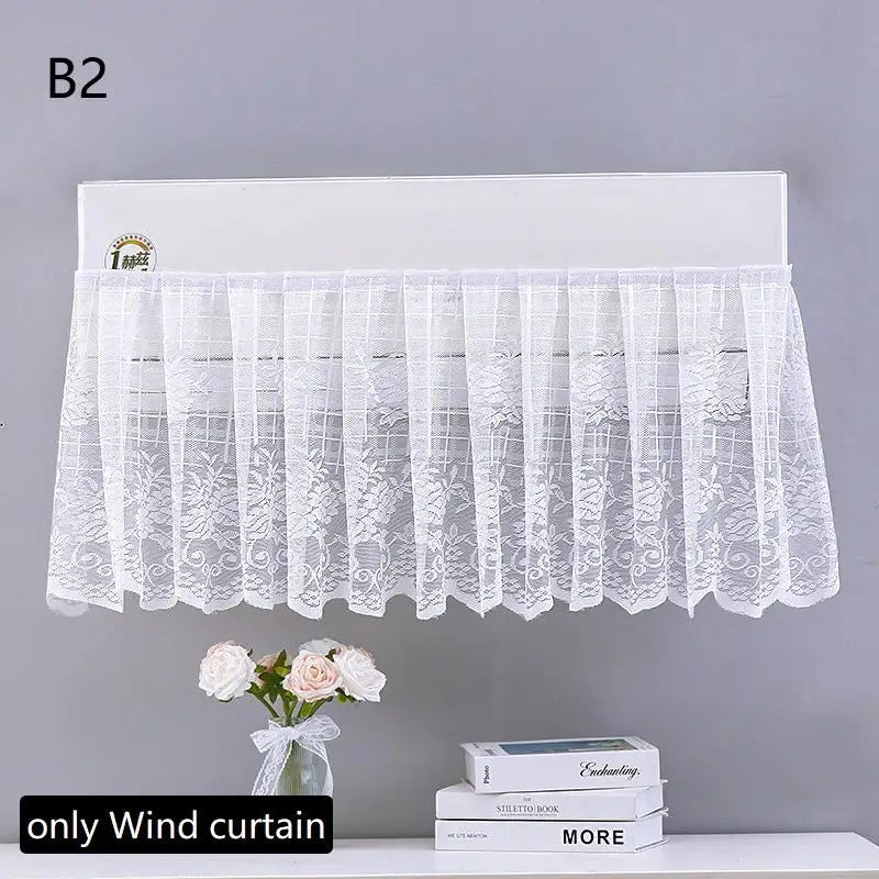 Lace Embroidery Flower Bedroom Curtain Windproof Dustproof Anti-UV Qme B2