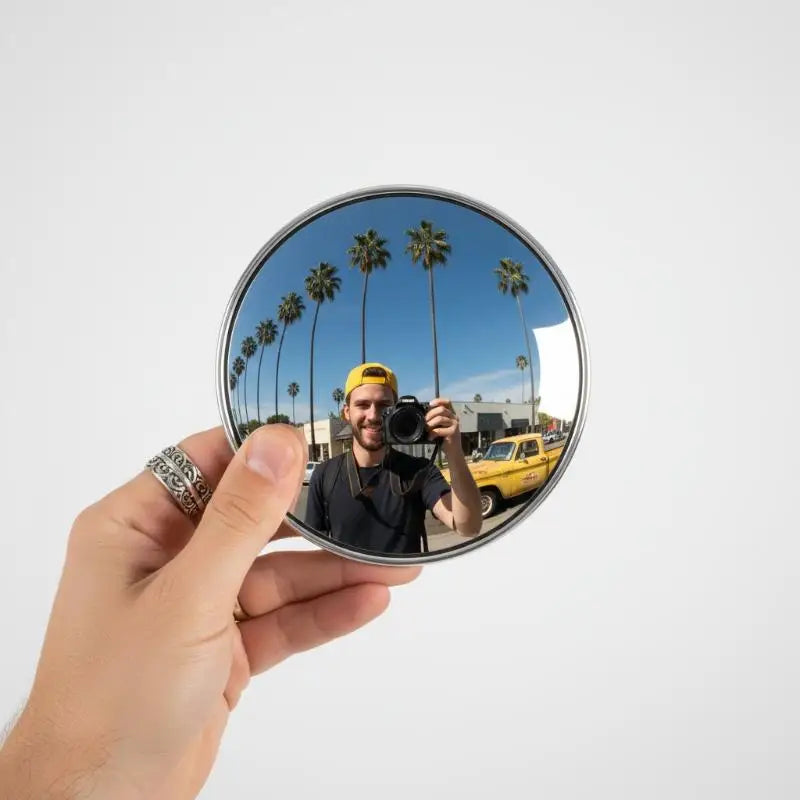Handheld Selfie Mirror Portable Round Reflection Convex Mirrors Qme