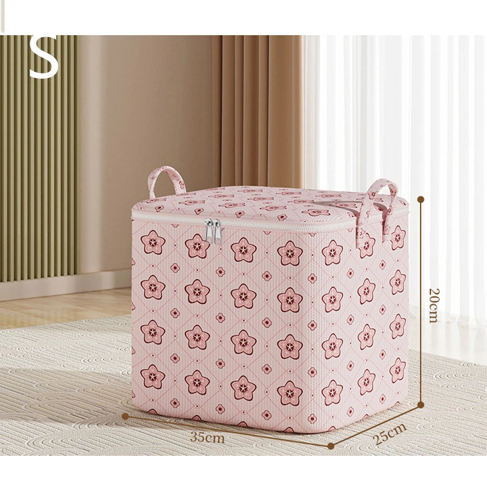 Extra Large Quilt & Clothes Moving Bag for Home & Dorm Heavy Duty Packing Sack for Blankets Student Luggage Storage Qme Pink S