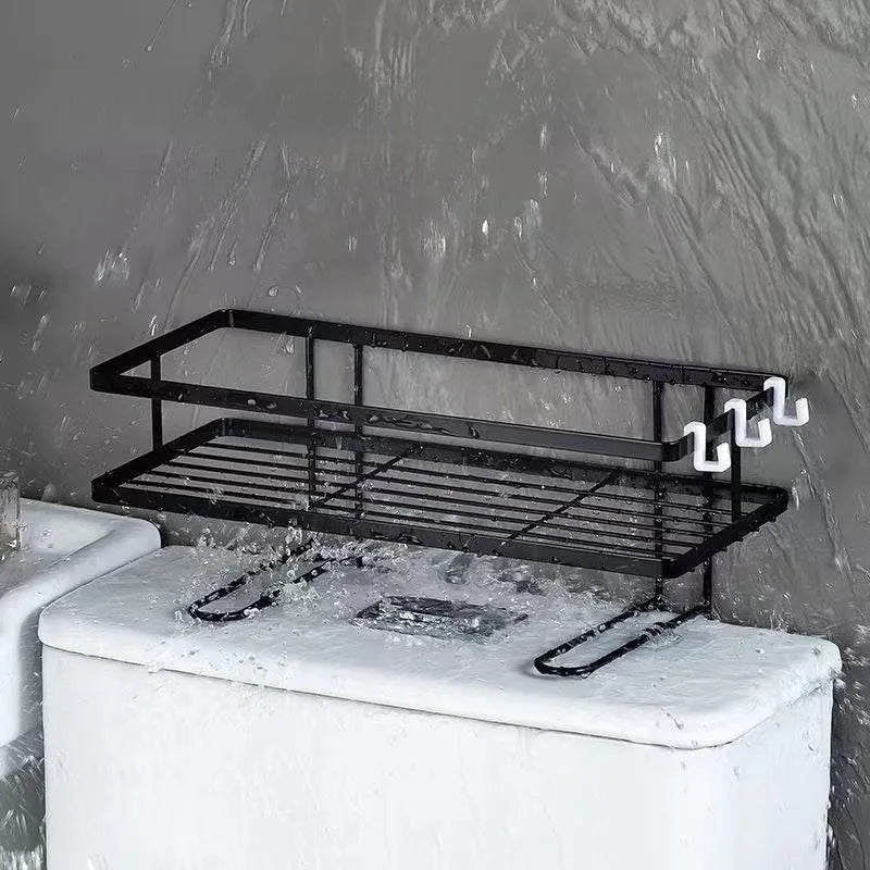 Non Perforated Toilet Storage Rack Double Layer Bathroom Organizer Qme