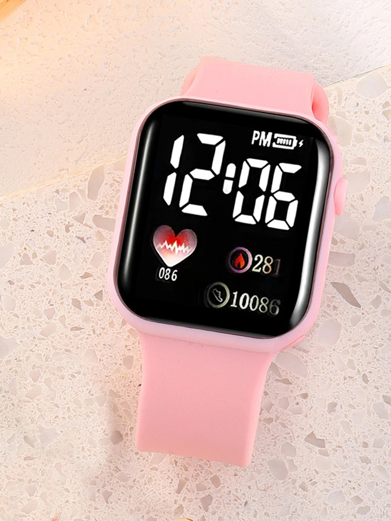 Love Pattern Electronic Watch And Butterfly Accessories Set Birthday Gift (No Box Included) Qme