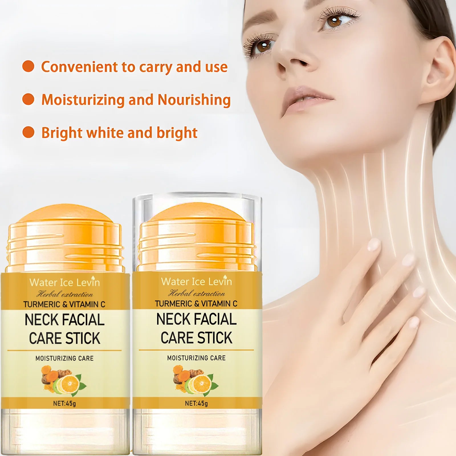 Turmeric&Vitamin C Neck Facia Care Wrinkle Lines Lifting Whitening Tighten Double Chin Anti-age Rejuvenation Skin Care Product Qme
