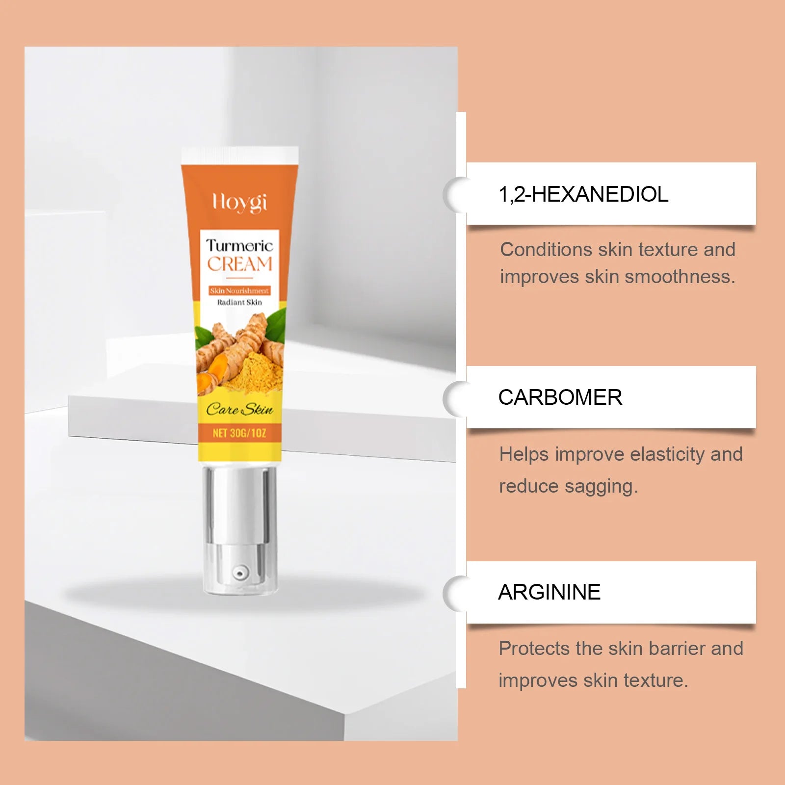 Turmeric Brightening Skincare Set Turmeric Cream & Facial Cleanser Reduces Dullness Moisturizing Soothing Anti-Wrinkle Skin Care Qme