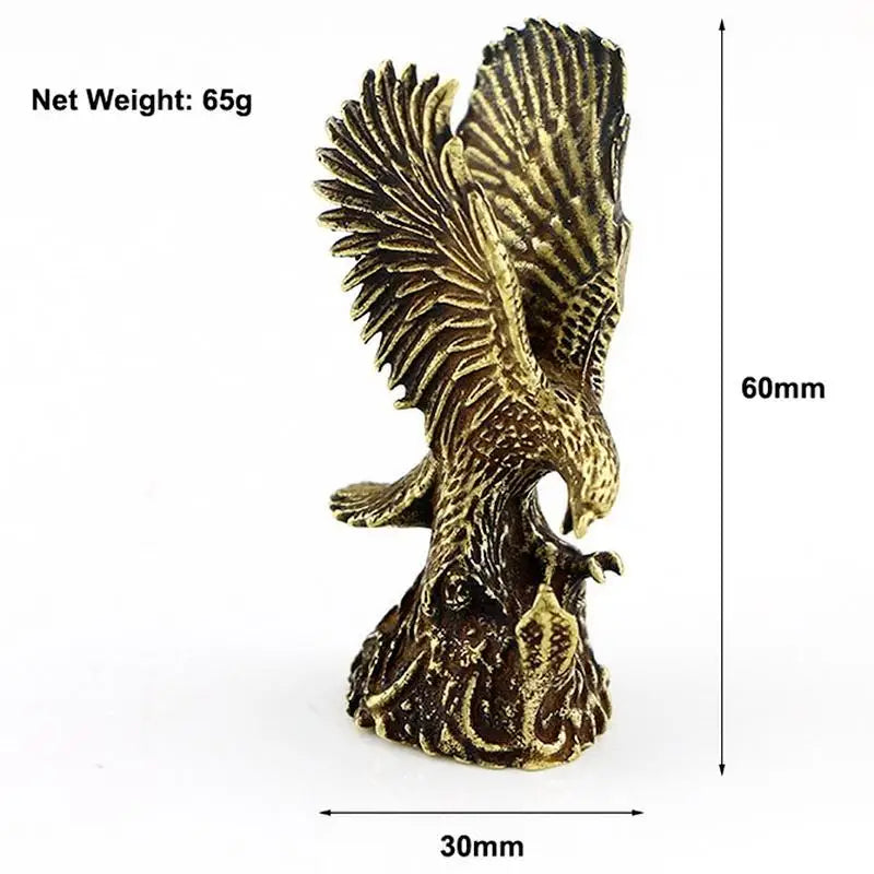 Antique Copper Eagle Statue Vintage Brass Animal Figurine Small Desk Decor Home Accessories Gift Ornament Crafts Qme A