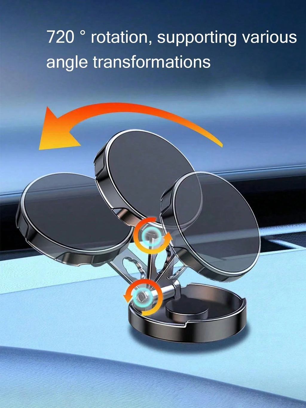 Car Navigation Magnetic Phone Holder Metal 360 Folding Qme