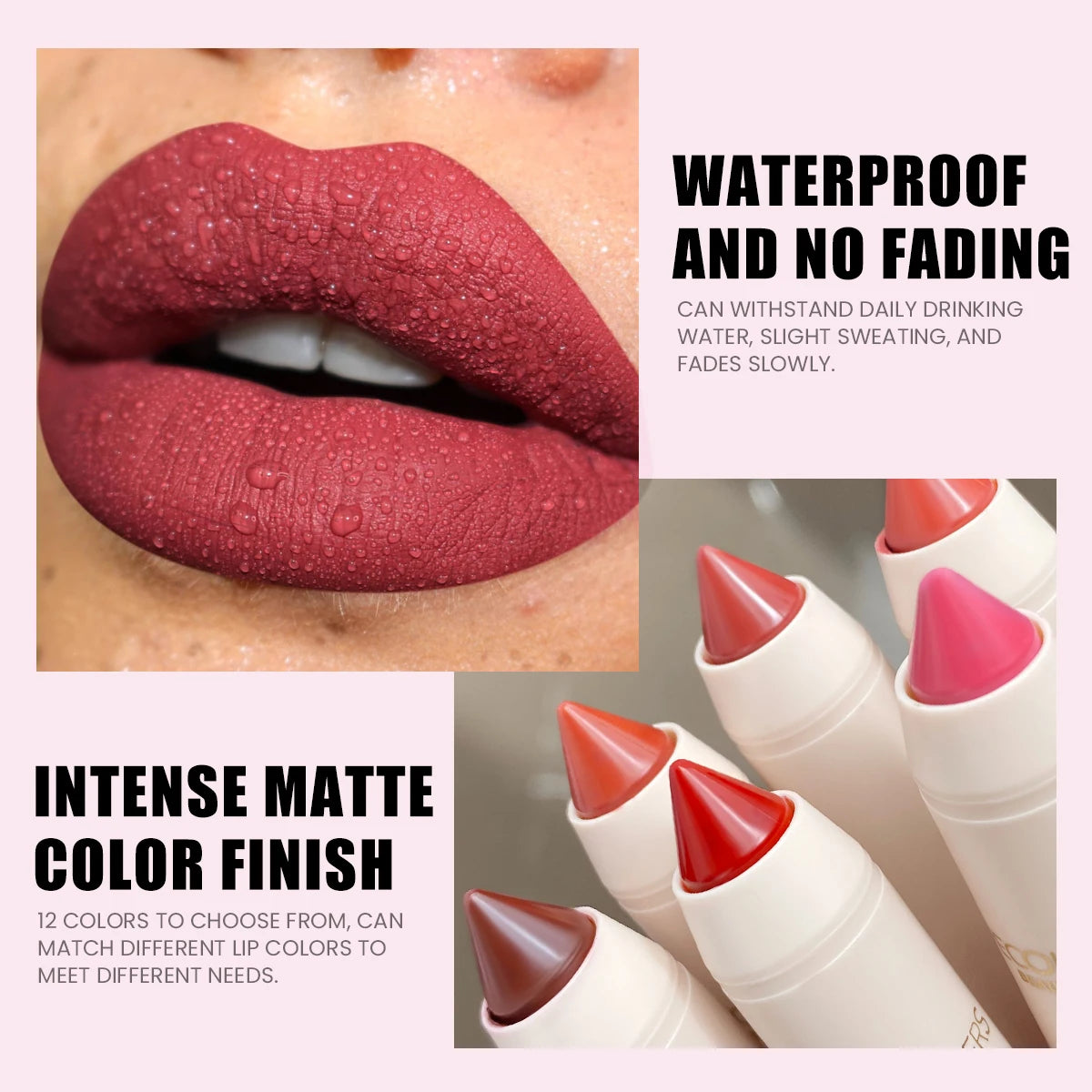 Matte Long-lasting Lipliner Crayon Nib Design Lip Line Lipstick Dual Qme