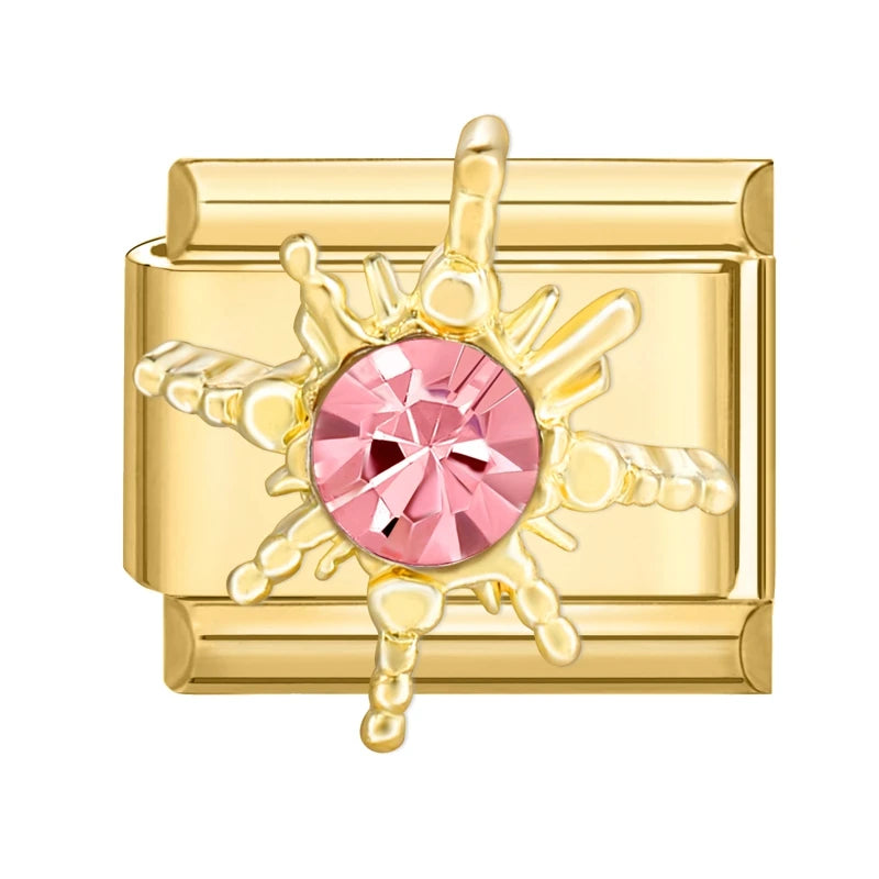 New Women Gems Flower Dollar Heart Star Girl Italian Charm Bracelet Link 9mm Stainless Steel Jewelry DIY Wholesale Drop Shipping Qme Style 27