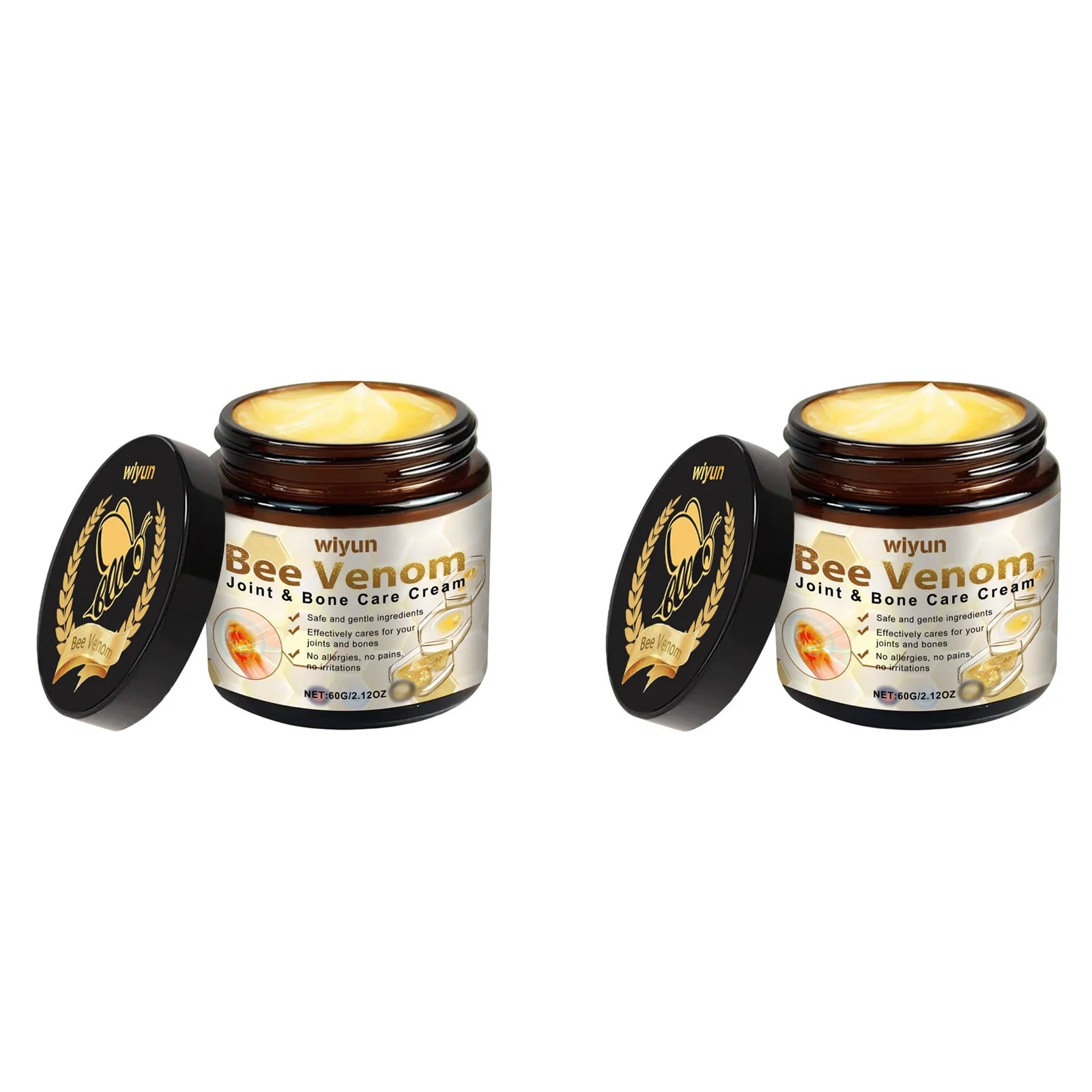 Bee Venom Joint Bone Care Cream oothes Muscle & Joint Discomfort Moisturizing Knee Body Massage Cream for Knees Back Shoulders Qme 2 x 60g Boxed