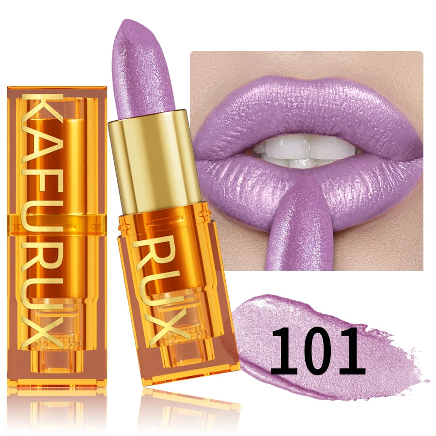 16Colors Bold Intense Glitter Shiny Metallic Lipstick Lip Tint Long Qme 101