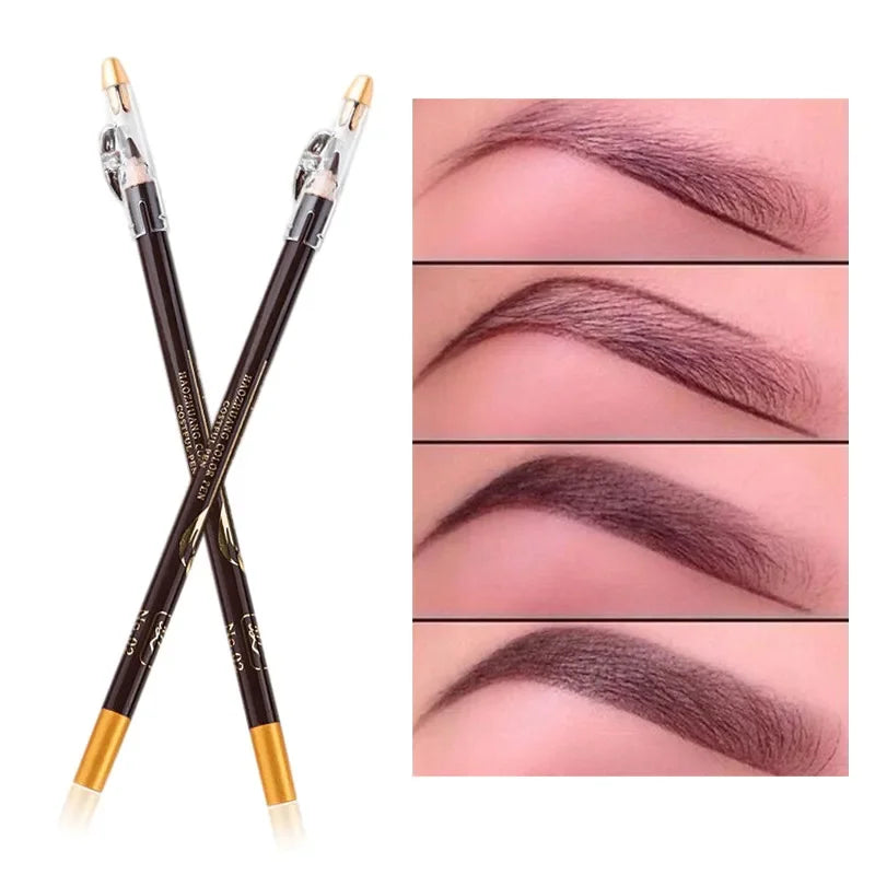 Eyebrow Pencil Available Eyebrow Pencil Shadows Cosmetics Natural Long Lasting Tint Waterproof Microblading Wooden Eyebrow Pen Qme