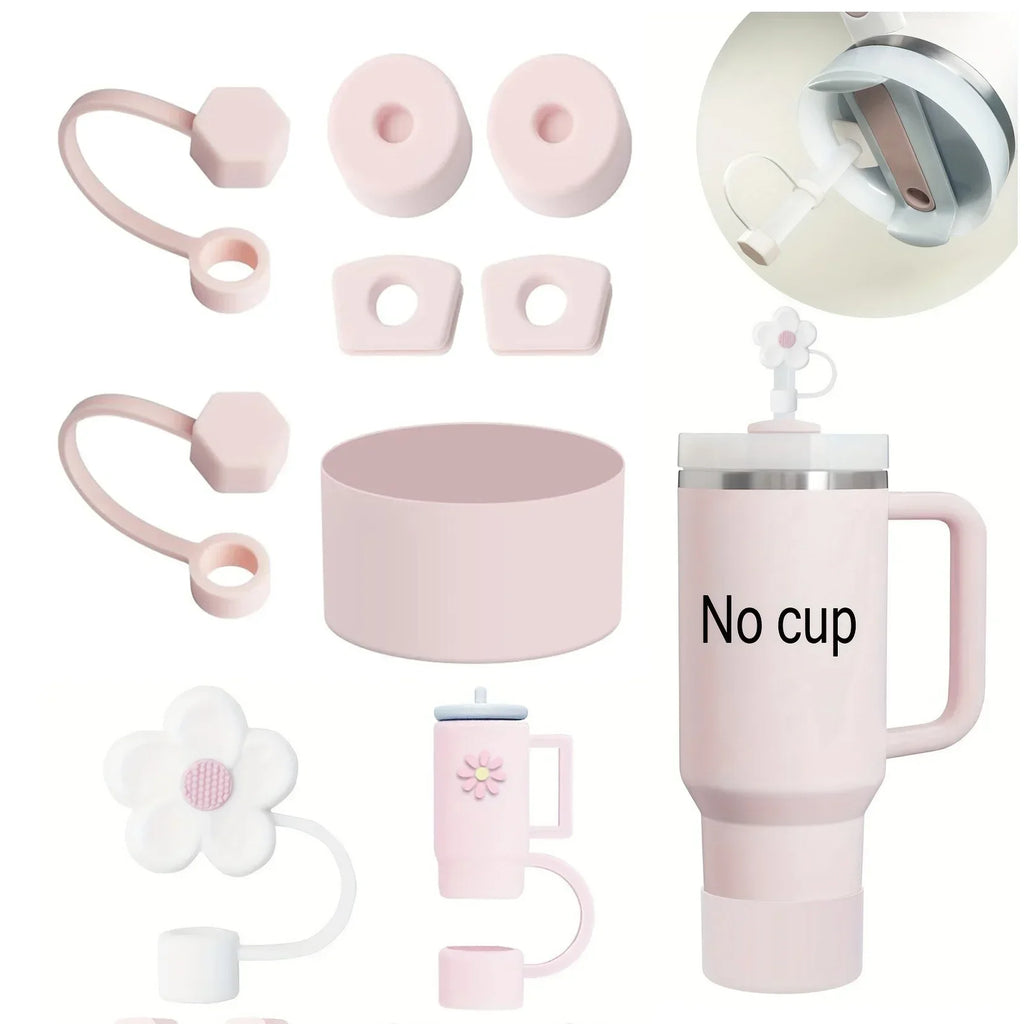 Accessories Silicone Spill Proof Stopper Straw Cover Cap 9- Straws Qme