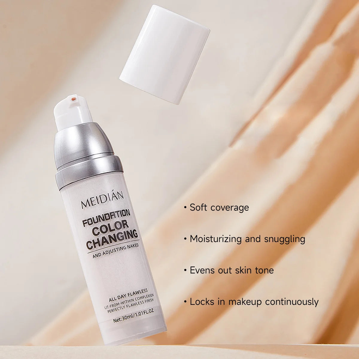 Liquid Foundation Moisturizing Fitting Fine Texture Long-lasting Qme